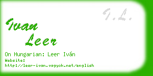 ivan leer business card